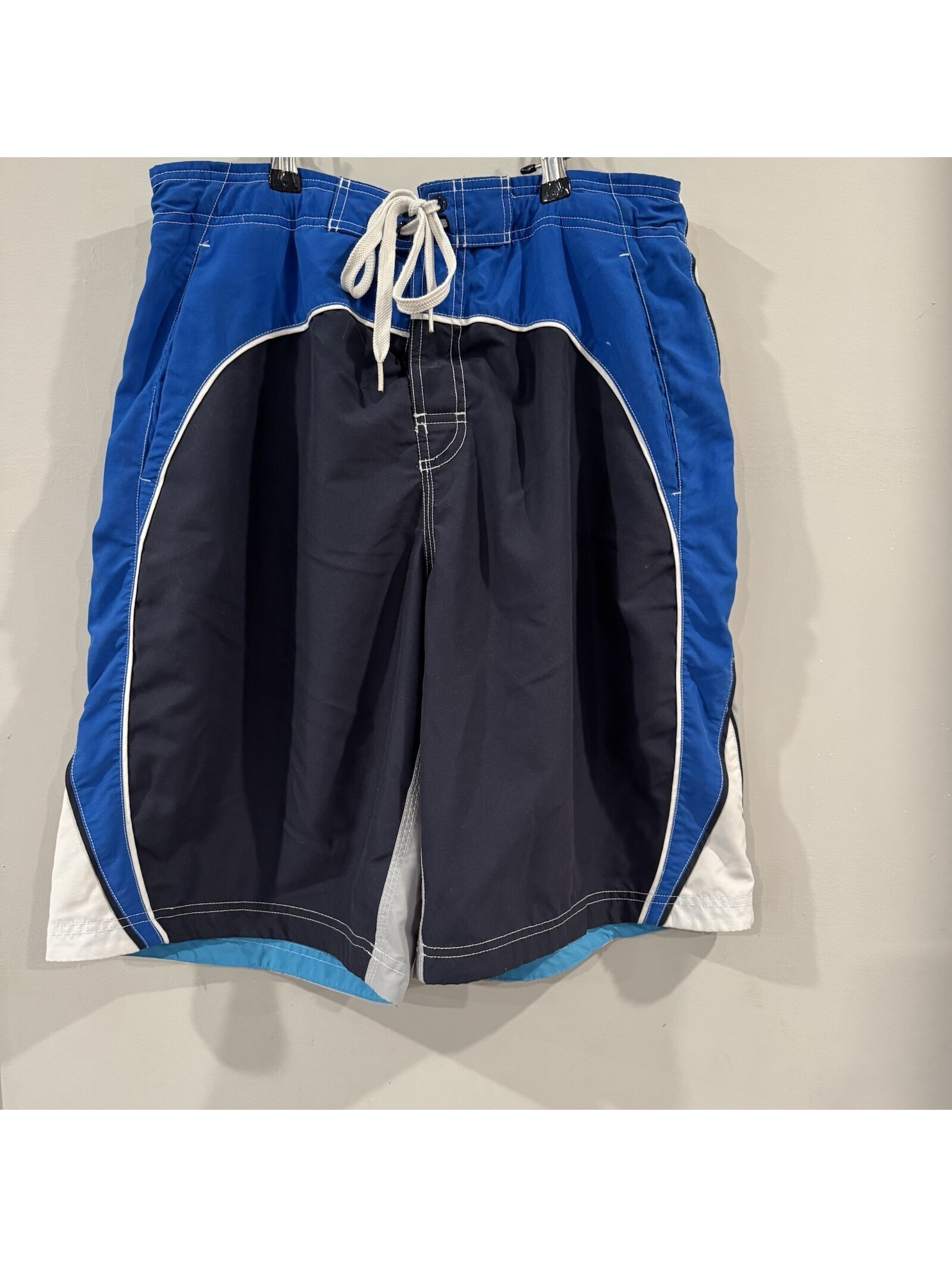 Speedo Swim Trunks Bathing Suit Mens Size Large Blue Gray White